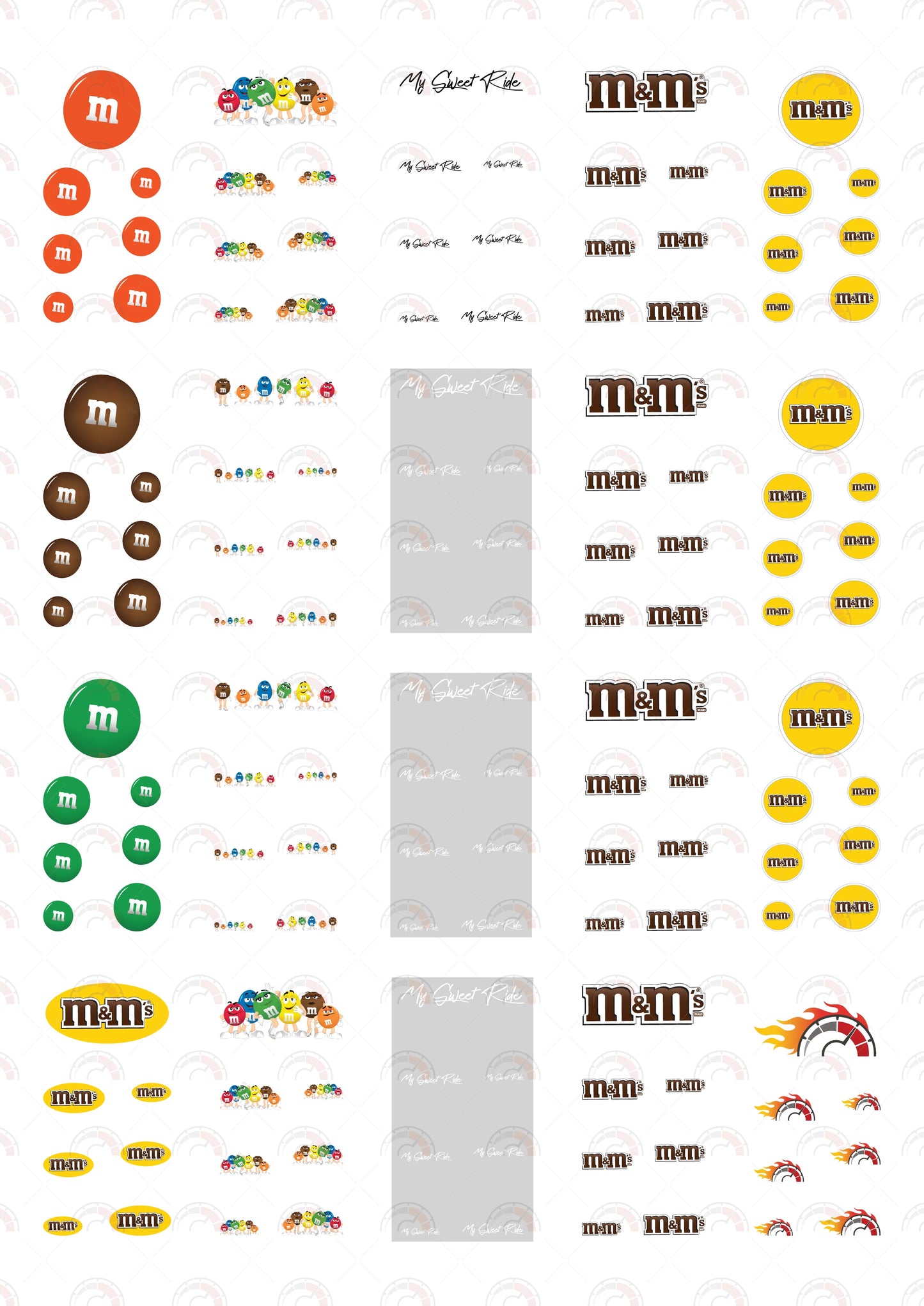 Orange M&M play Car Decal