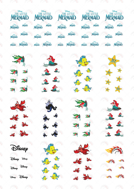 The Little Mermaid Car Sticker Sheets