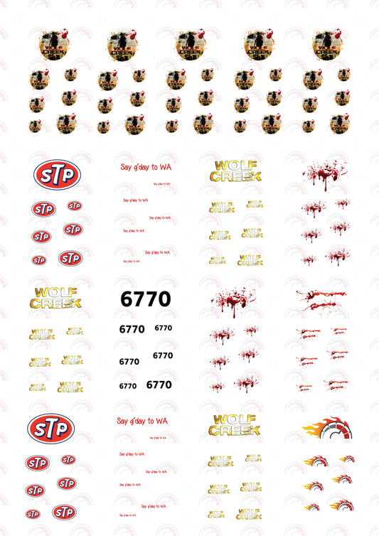 wolf creek model car stickers