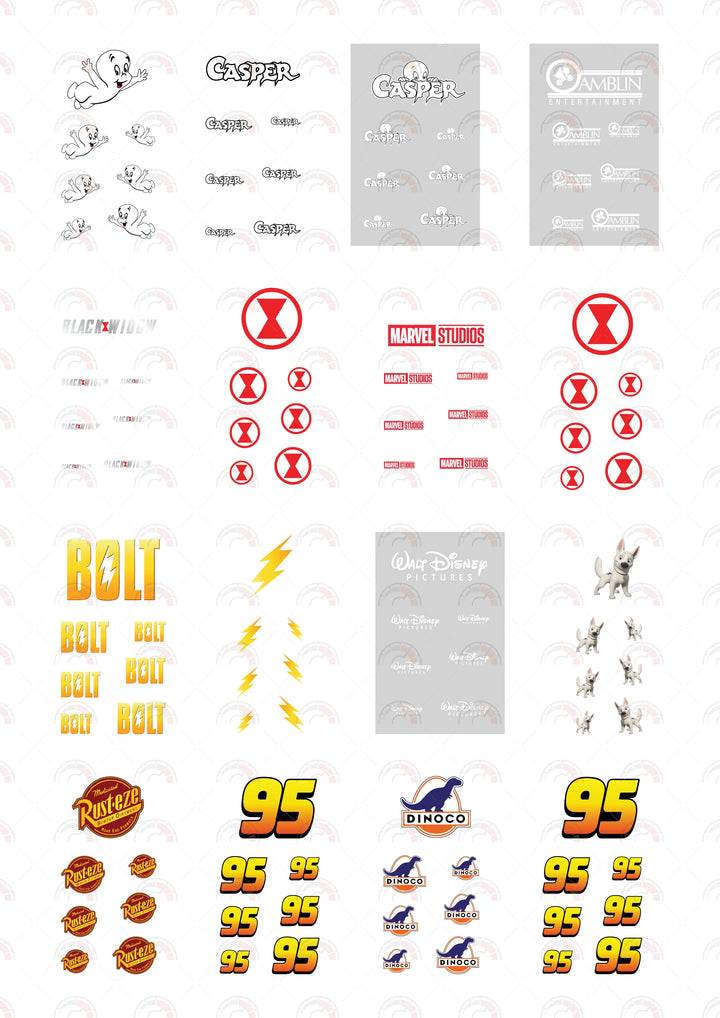 Casper Diecast Car Stickers