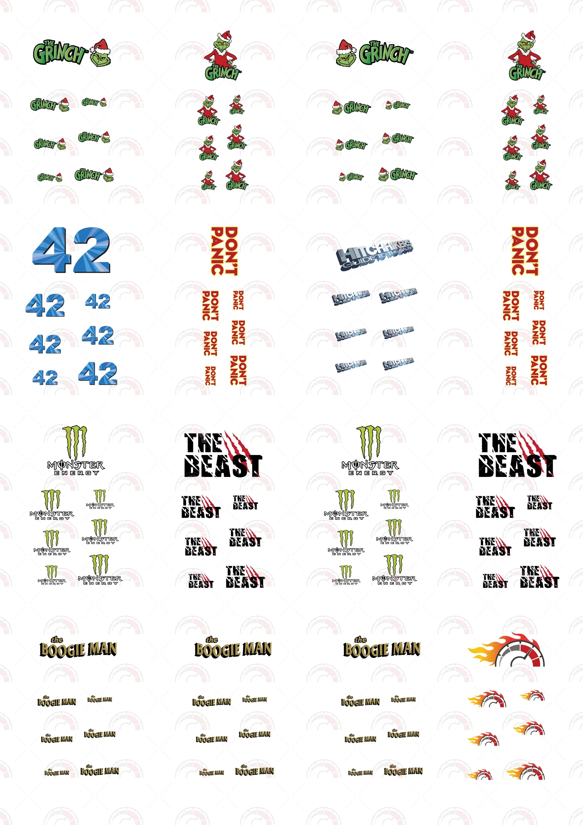 The Grinch stickers for model cars