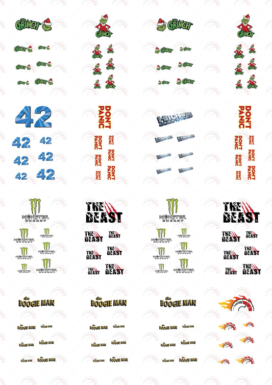 The Grinch stickers for model cars