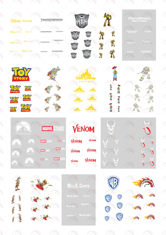 Transformers model car stickers sheet