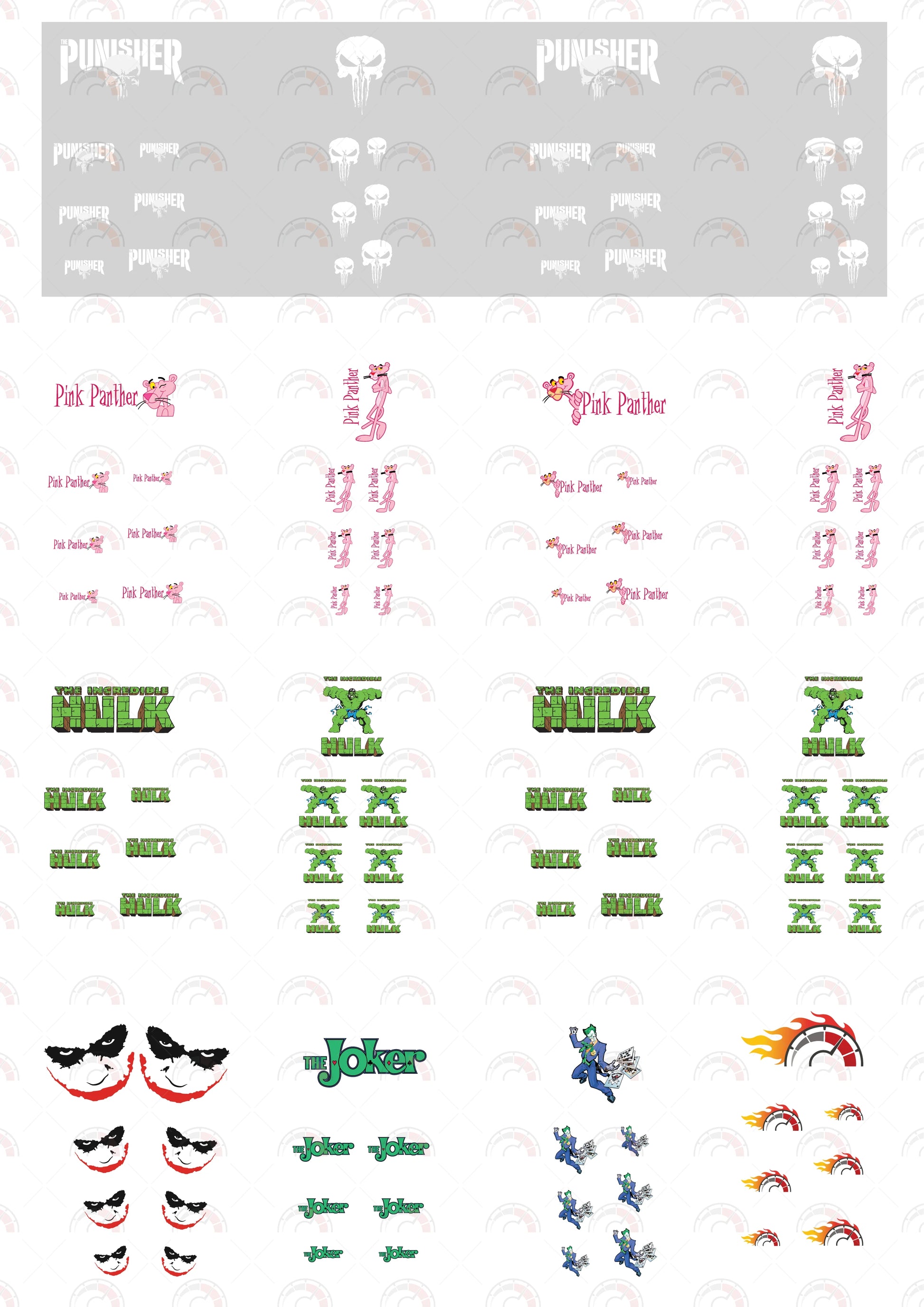 The Punisher stickers sheet