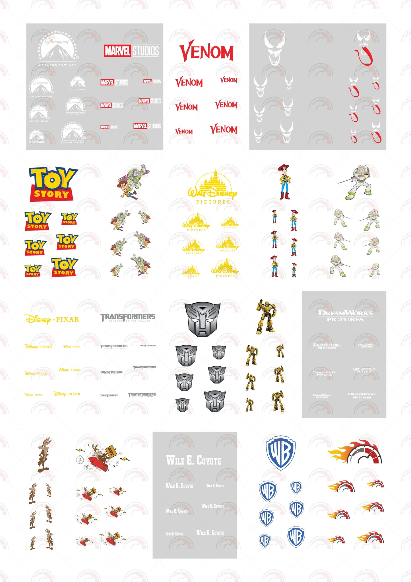 Venom model car stickers sheet