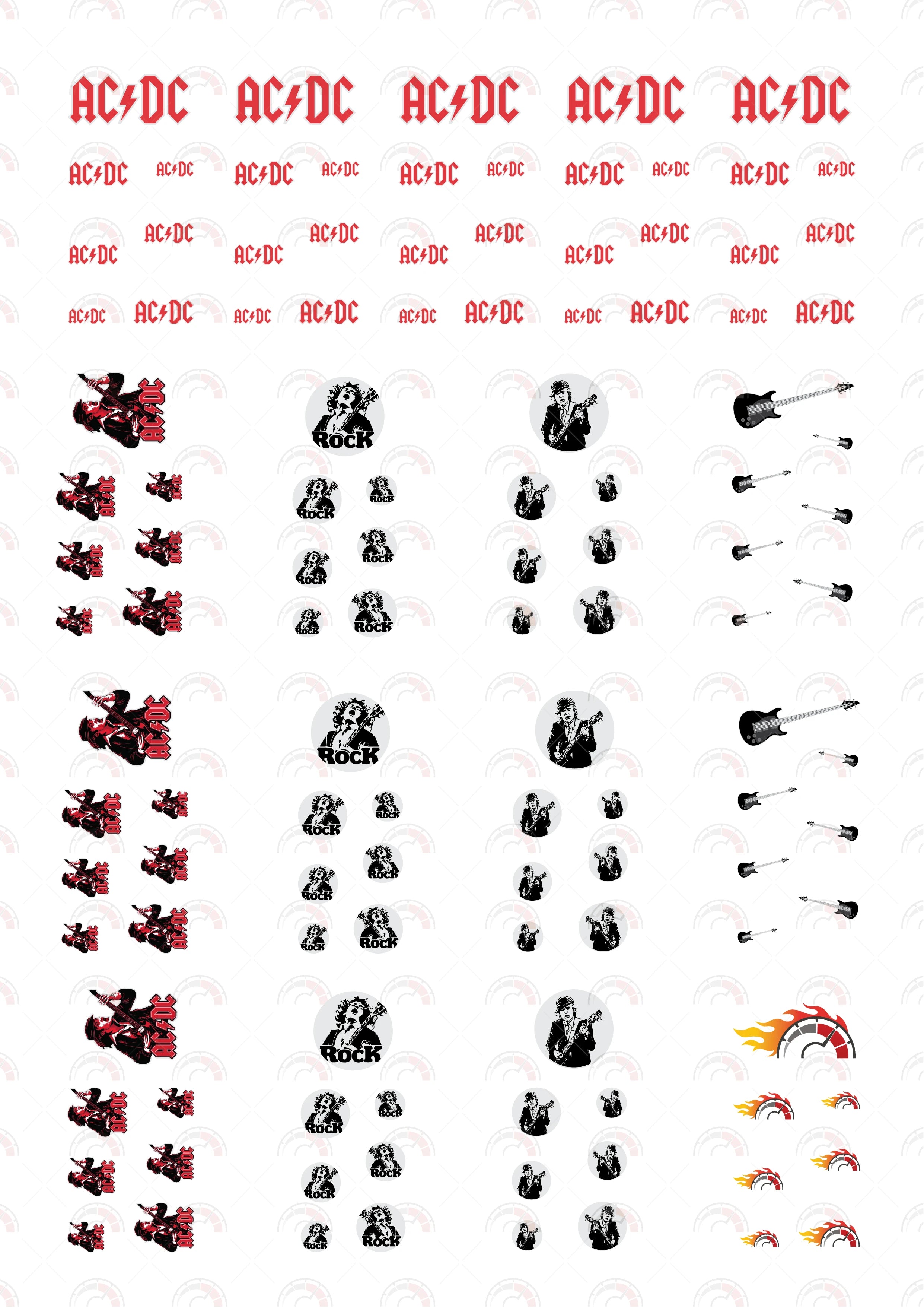 AC DC 02 AC DC Custom Vinyl Stickers – Diecast Car Sales
