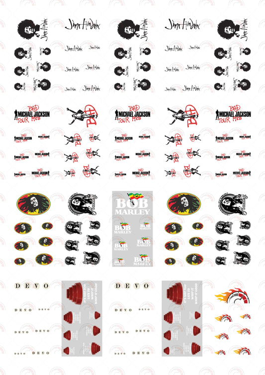 Jimi Hendrix Mini Car Decals