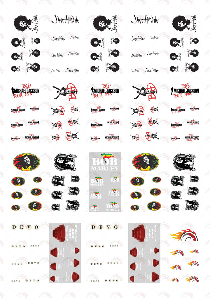 Jimi Hendrix Mini Car Decals