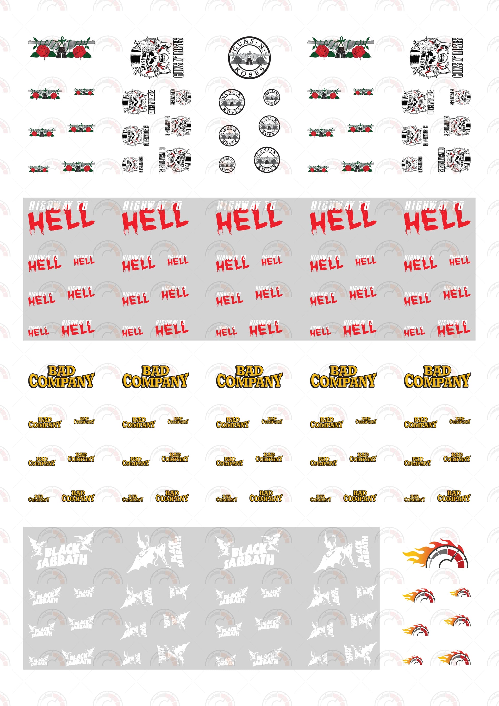 Guns'n Roses Toy Car Sticker Design