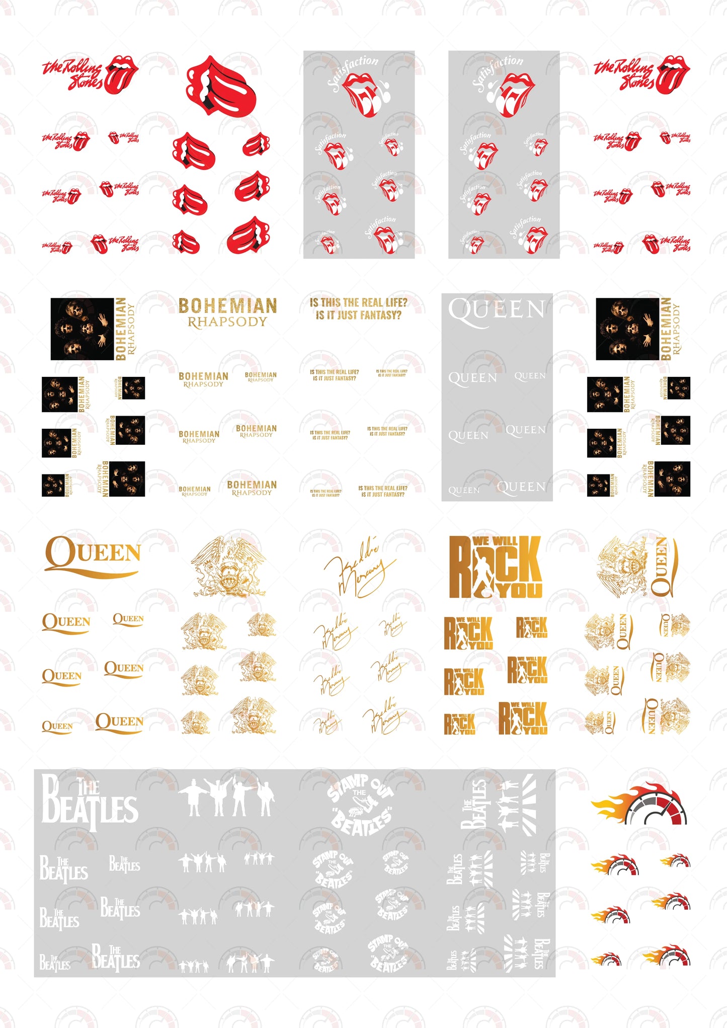 The Rolling Stones car sticker designs