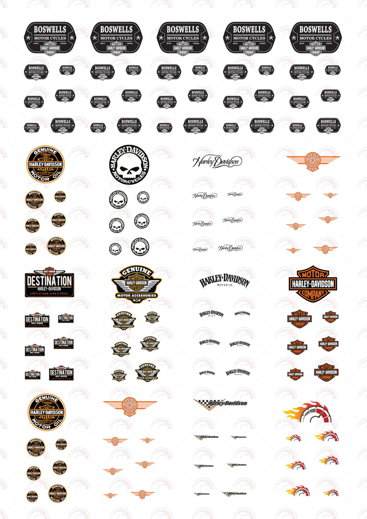 Boswells Motor Cycles Custom Model Car Decals