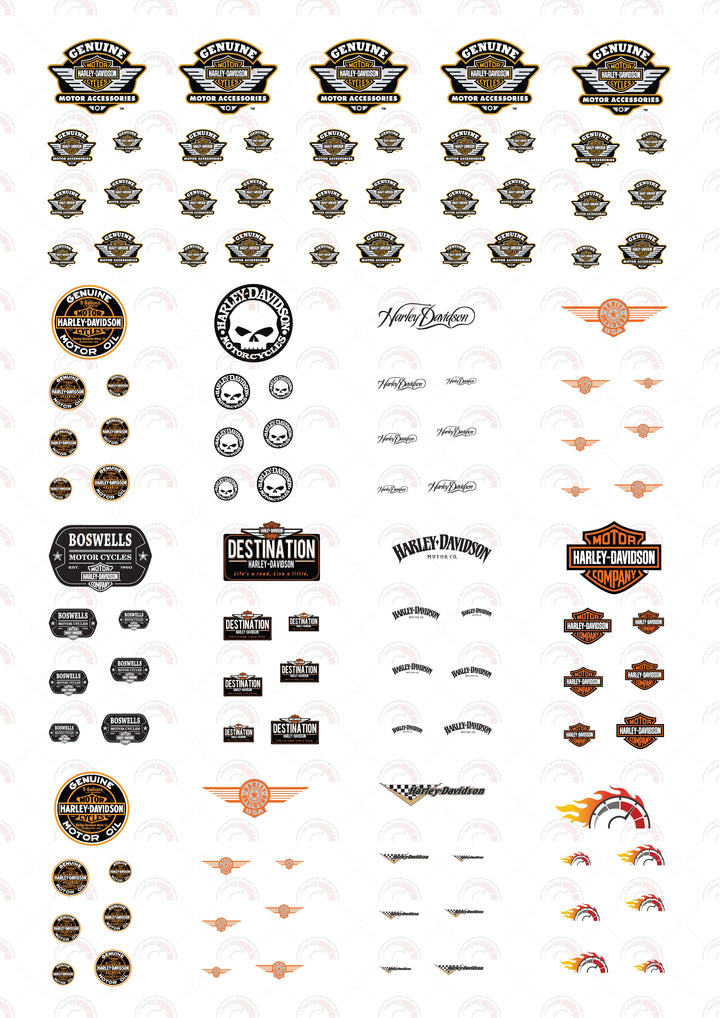 Harley Davidson Motor Accessories Toy Vehicle Decals