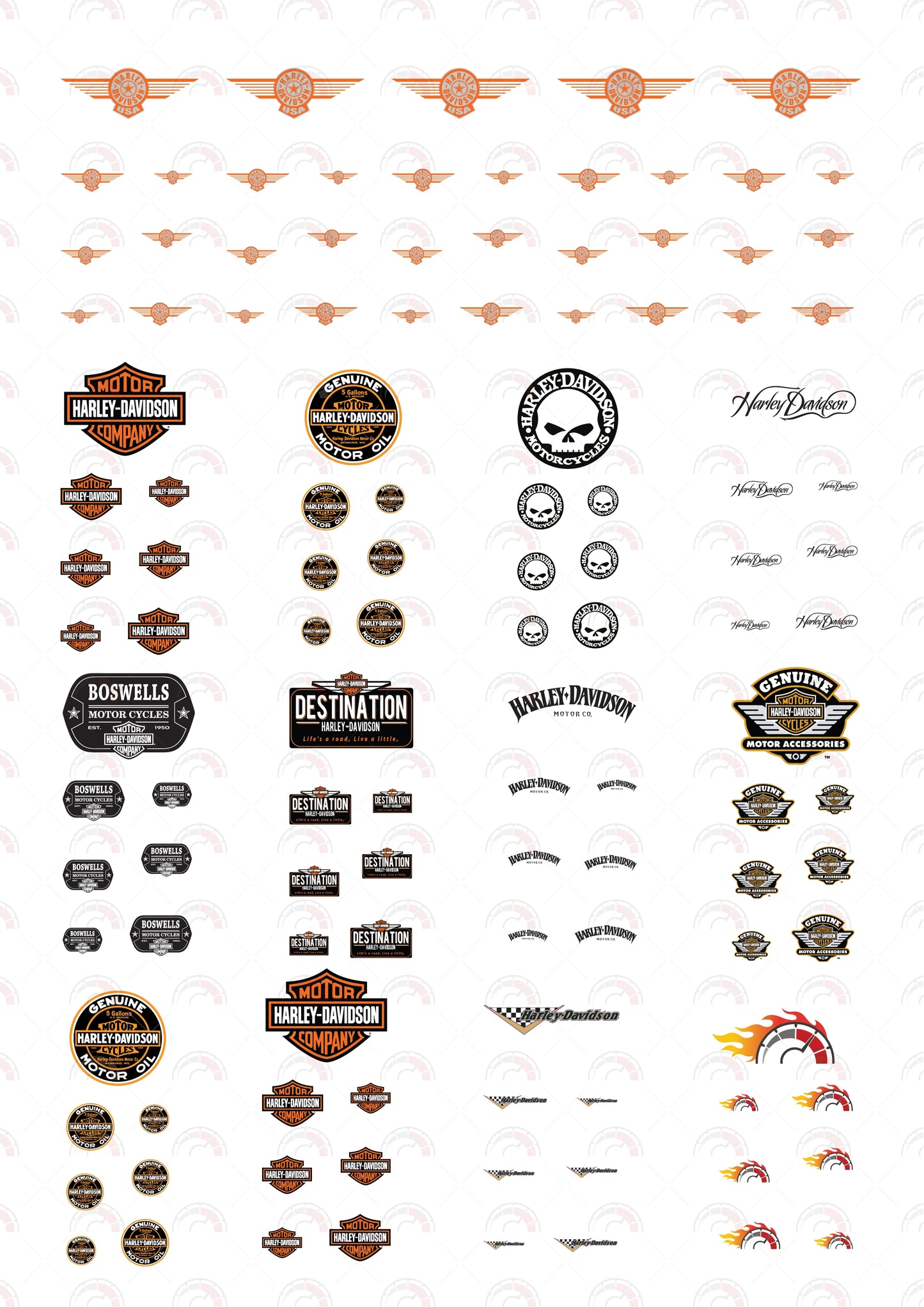 Harley Davidson USA Logo design stickers