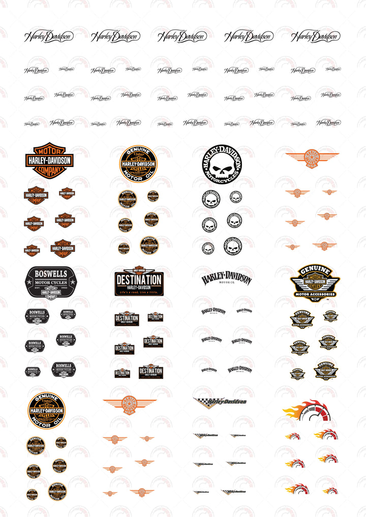 Harley Davidson Script Text Toy Car Sticker