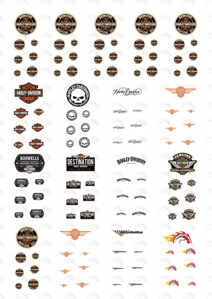 Harley Davidson Motor Oil Custom Model Car Decals