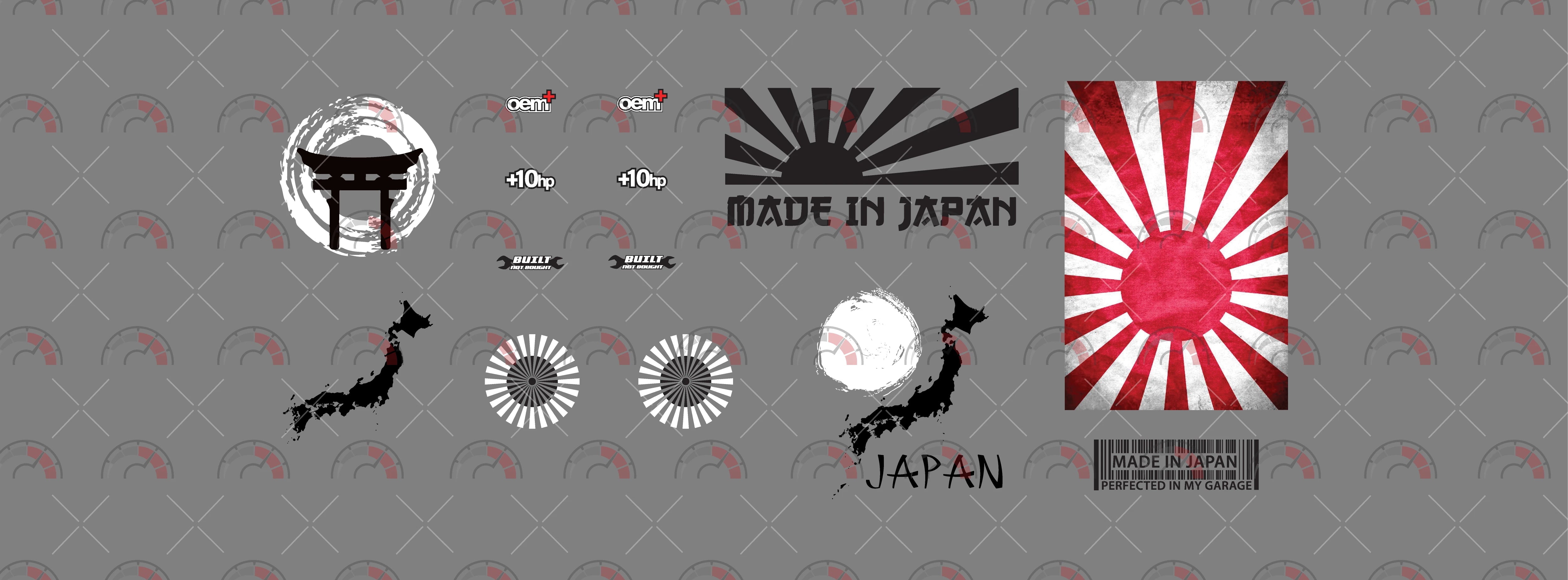 Made in Japan design toy car sticker