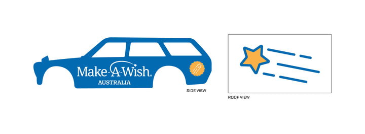 "Make a Wish (White) " Design Toy Car Sticker