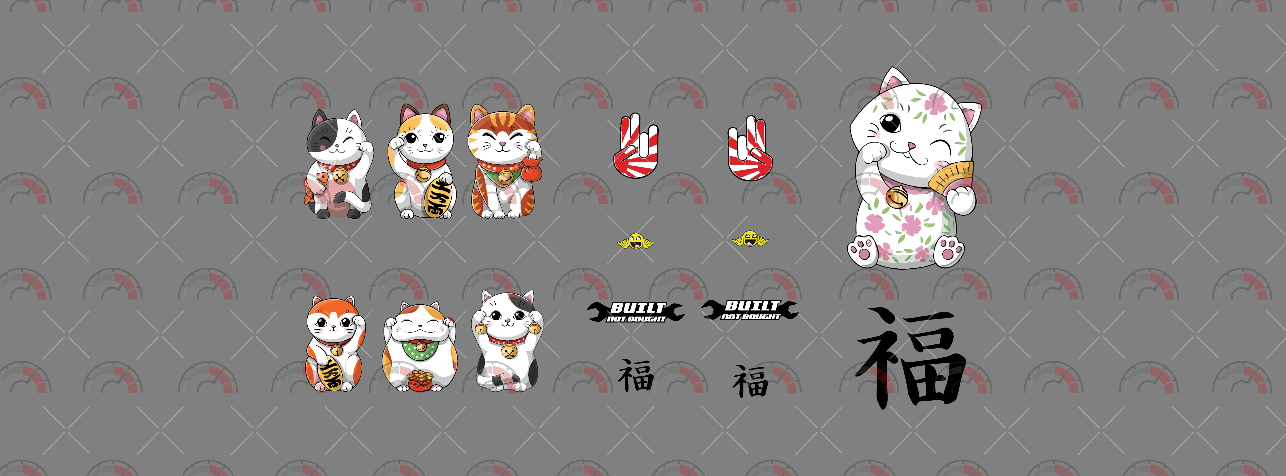 Maneki Cats design decals for model cars