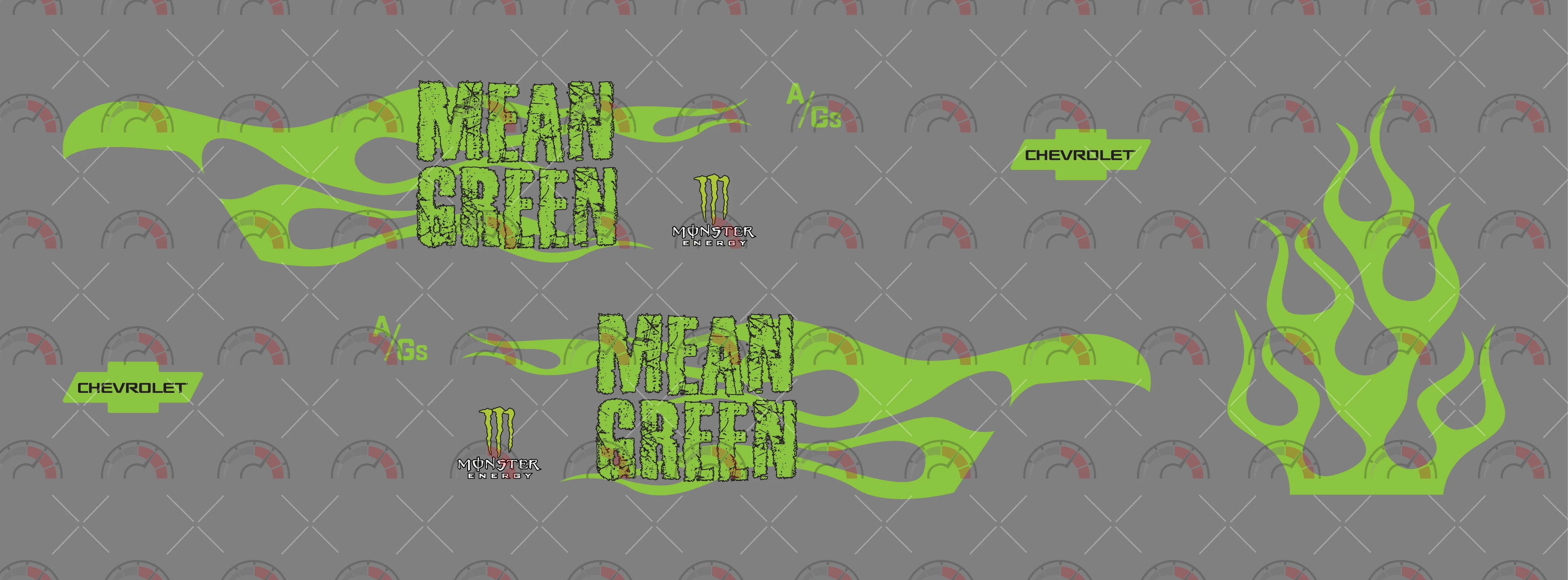 Mean Green Play Vehicle Decals