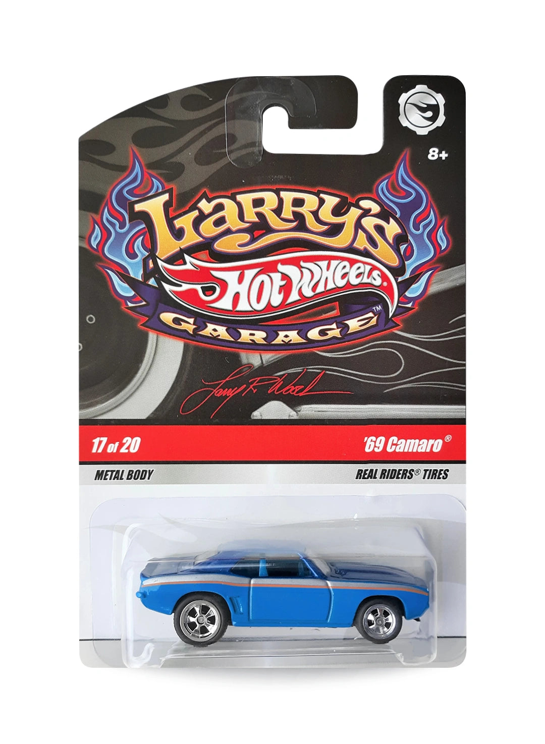 Hot Wheels Larry's Garage 2009 Chevrolet '69 Camaro 1:64 – Metalflake Dark Blue & Blue