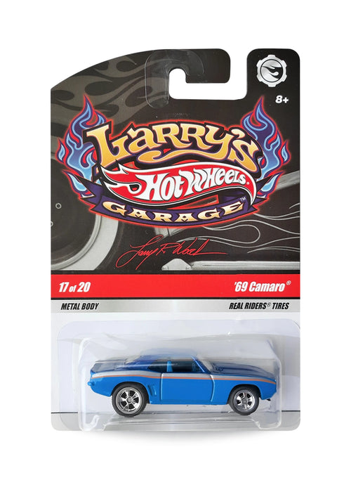 Hot Wheels Larry's Garage 2009 Chevrolet '69 Camaro 1:64 – Metalflake Dark Blue & Blue