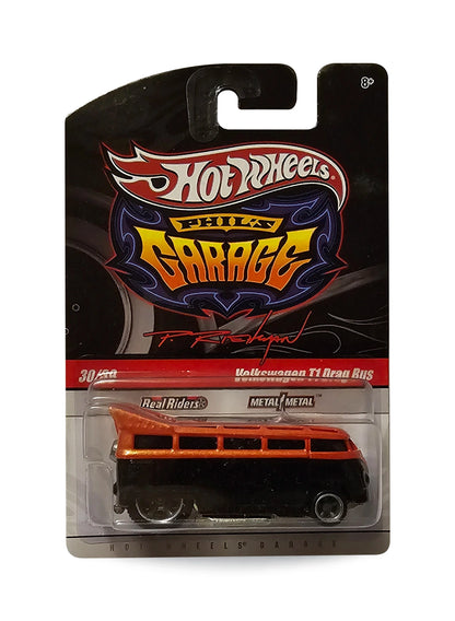 Hot Wheels Garage 2010 Volkswagen T1 Drag Bus 1:64 – Metalflake Orange & Black