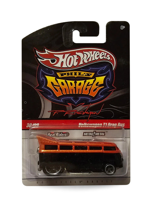 Hot Wheels Garage 2010 Volkswagen T1 Drag Bus 1:64 – Metalflake Orange & Black