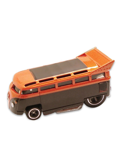 Hot Wheels Garage 2010 Volkswagen T1 Drag Bus 1:64 – Metalflake Orange & Black