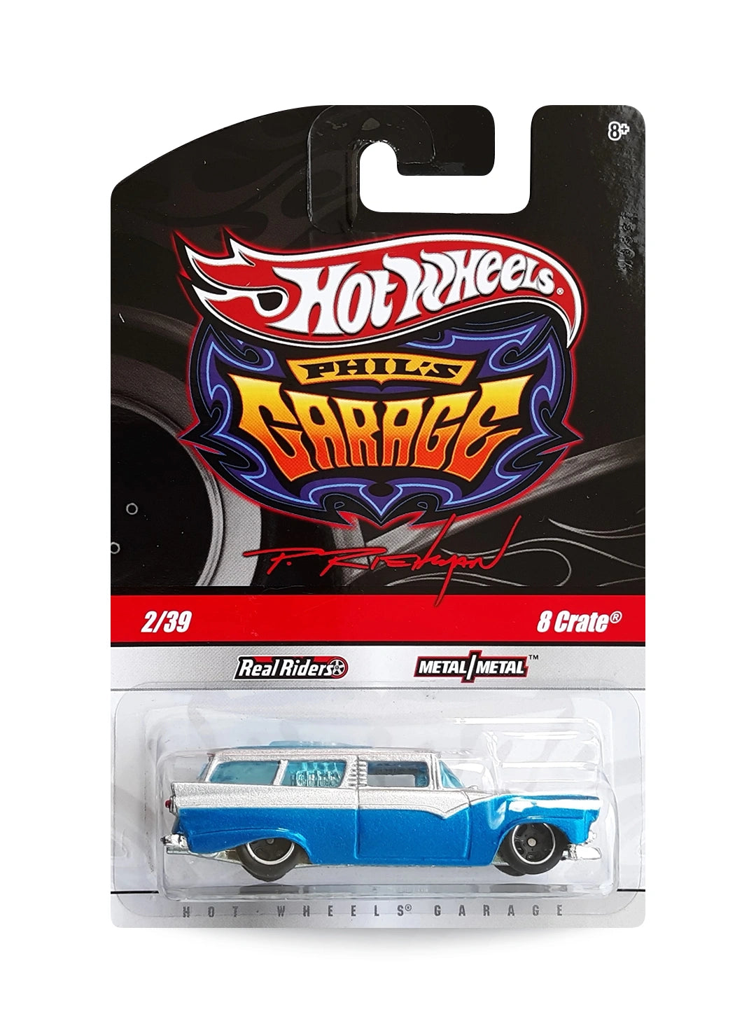 Hot Wheels Garage 2010 8 Crate 1:64 – Metallic Silver & Blue