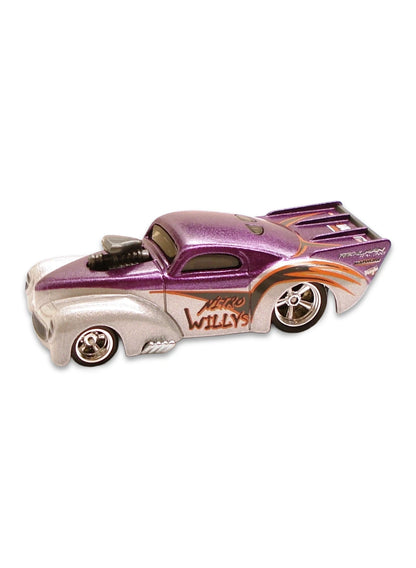 Hot Wheels Garage 2010 Willys '41 Pro-Mod Willy 1:64 – Metalflake Silver & Metalflake Purple