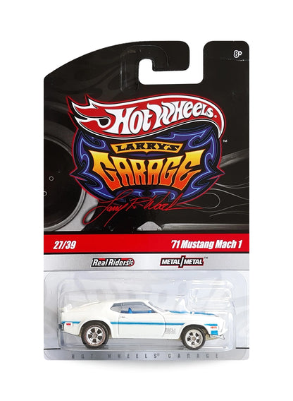 Hot Wheels Garage 2010 Ford '71 Mustang Mach I 1:64 – Metalflake White