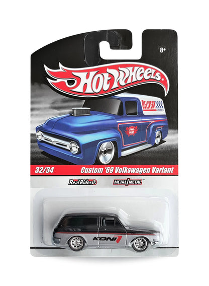 Hot Wheels Delivery Slick Rides 2010 Custom '69 Volkswagen Variant 1:64 – Metallic Black & Silver