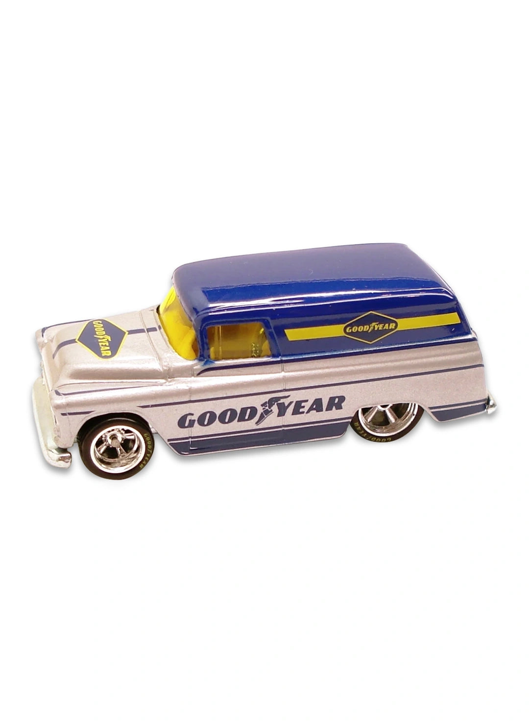 Hot Wheels Delivery Slick Rides 2010 Chevrolet '55 Chevy Panel 1:64 – Metallic Silver & Blue