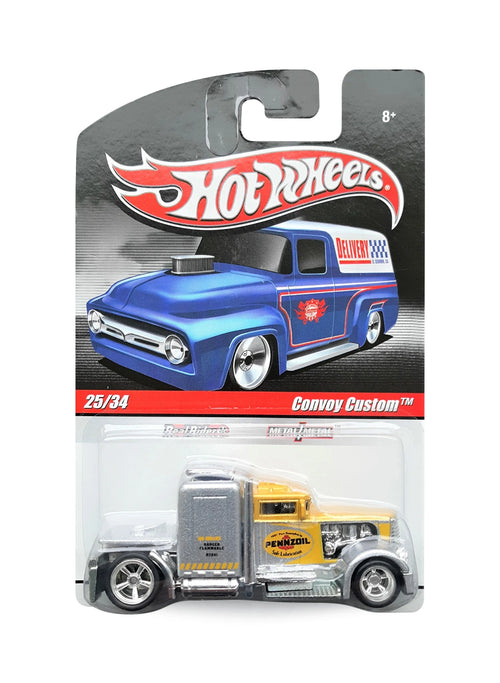 Hot Wheels Delivery Slick Rides 2010 Convoy Custom 1:64 – Metallic Silver & Light Gold