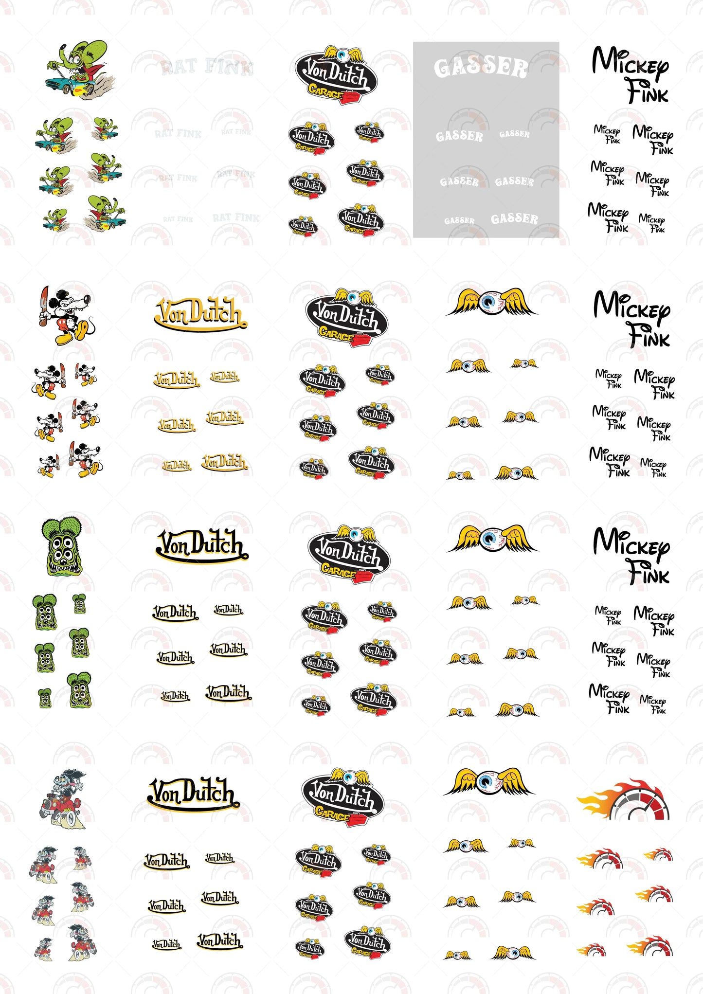 Mini Fink Custom Model Car Decals