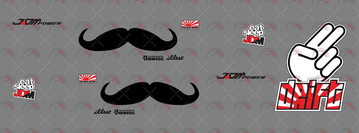 Mustache Custom Model Car Decals