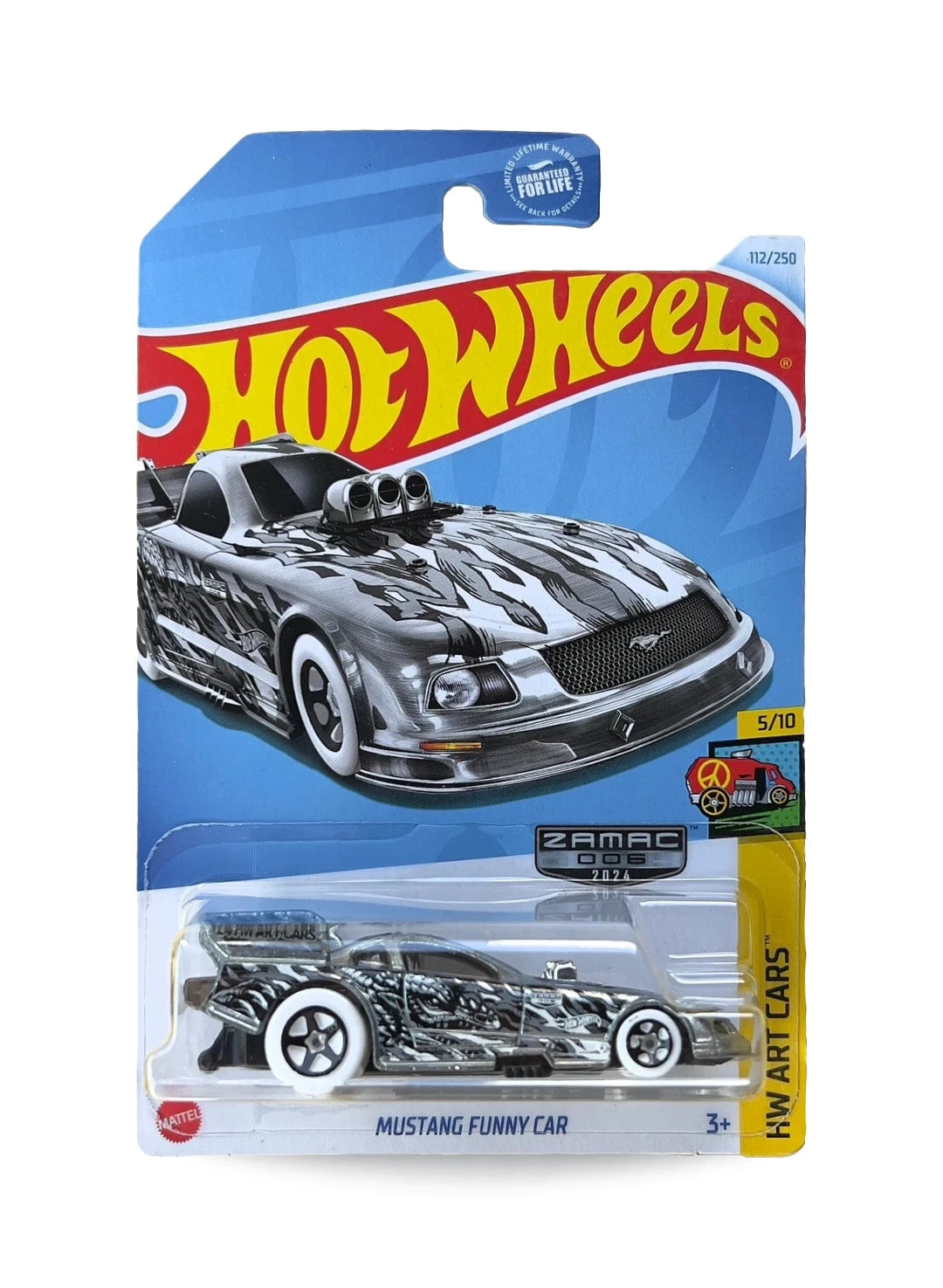 Hot Wheels Walmart Exclusive ZAMAC Editions 2024 Ford Mustang Funny Car 1:64 – ZAMAC
