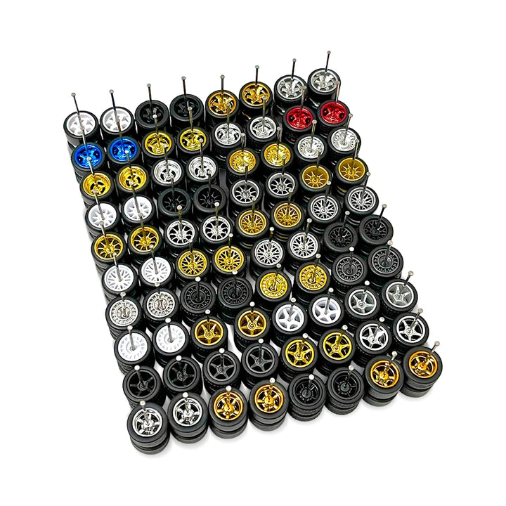 NEW 25x Set Variety Pack Randomly Mixed 11mm 1/64 Wheel Kits with Axles