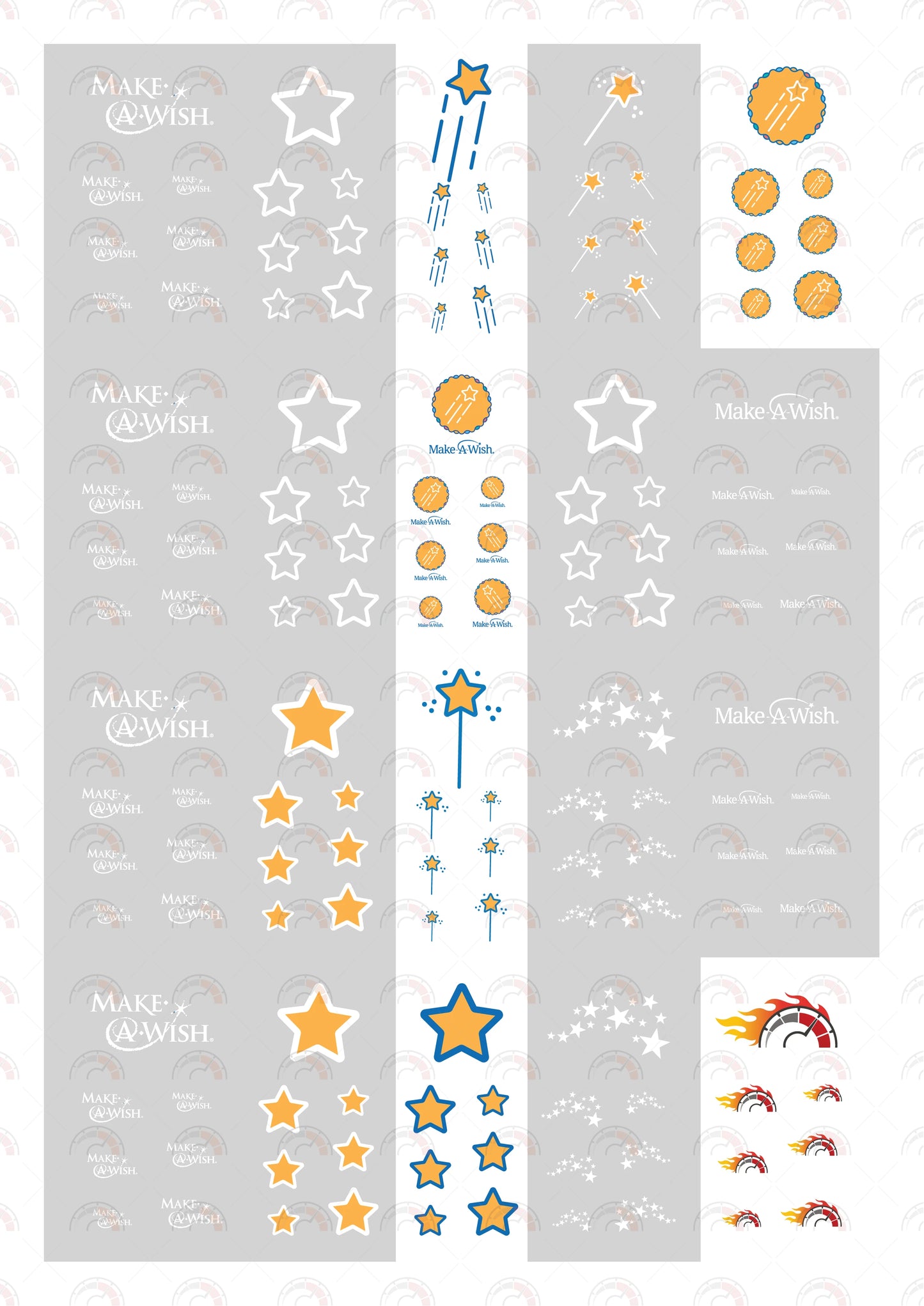 Make a Wish (White) 04 Toy Car Sticker Design