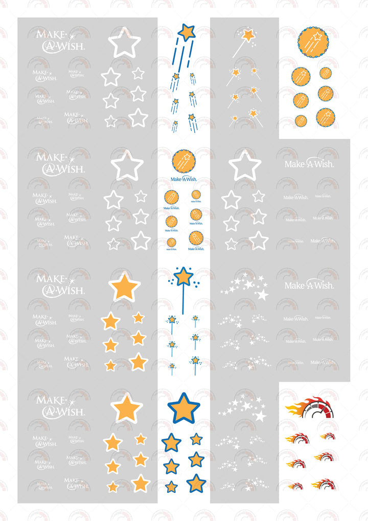 Make a Wish (White) 04 Toy Car Sticker Design