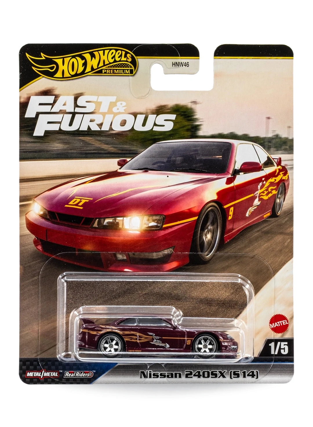 Hot Wheels Fast & Furious Premium Series Mix 3 2025 Nissan 240SX (S14) 1:64 – Burgundy