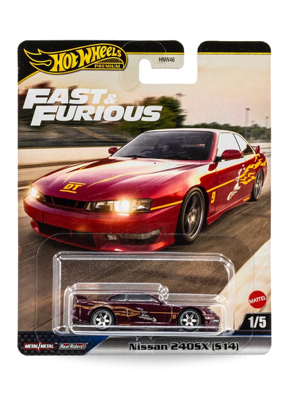 Hot Wheels Fast & Furious Premium Series Mix 3 2025 Nissan 240SX (S14) 1:64 – Burgundy