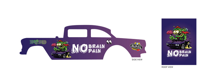 No Brain No Pain Design Toy Car Sticker