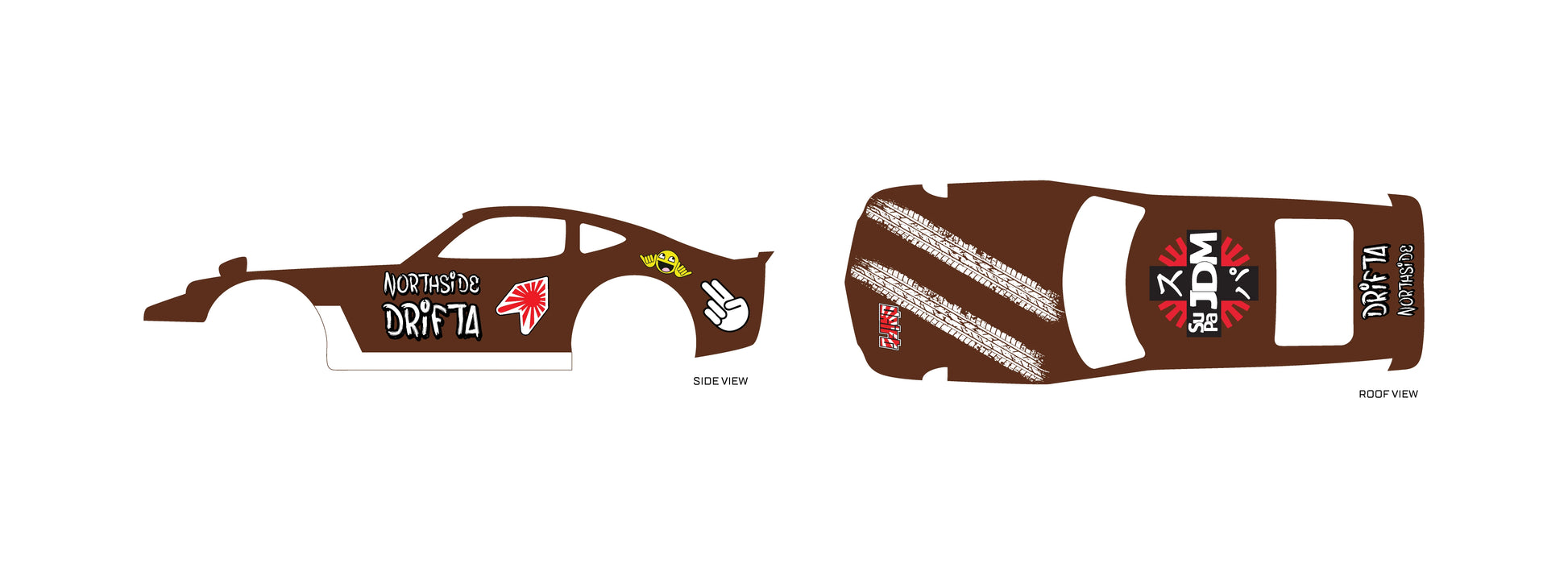 Northside Drifta design toy car decal templates