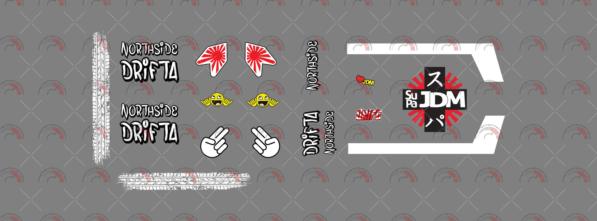 Northside Drifta design toy car decal templates
