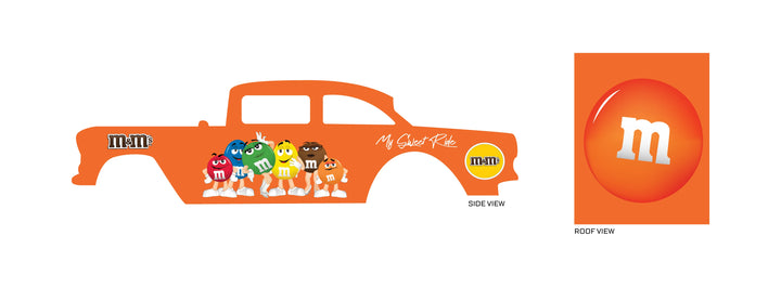 Orange M&M Design Toy Car Sticker