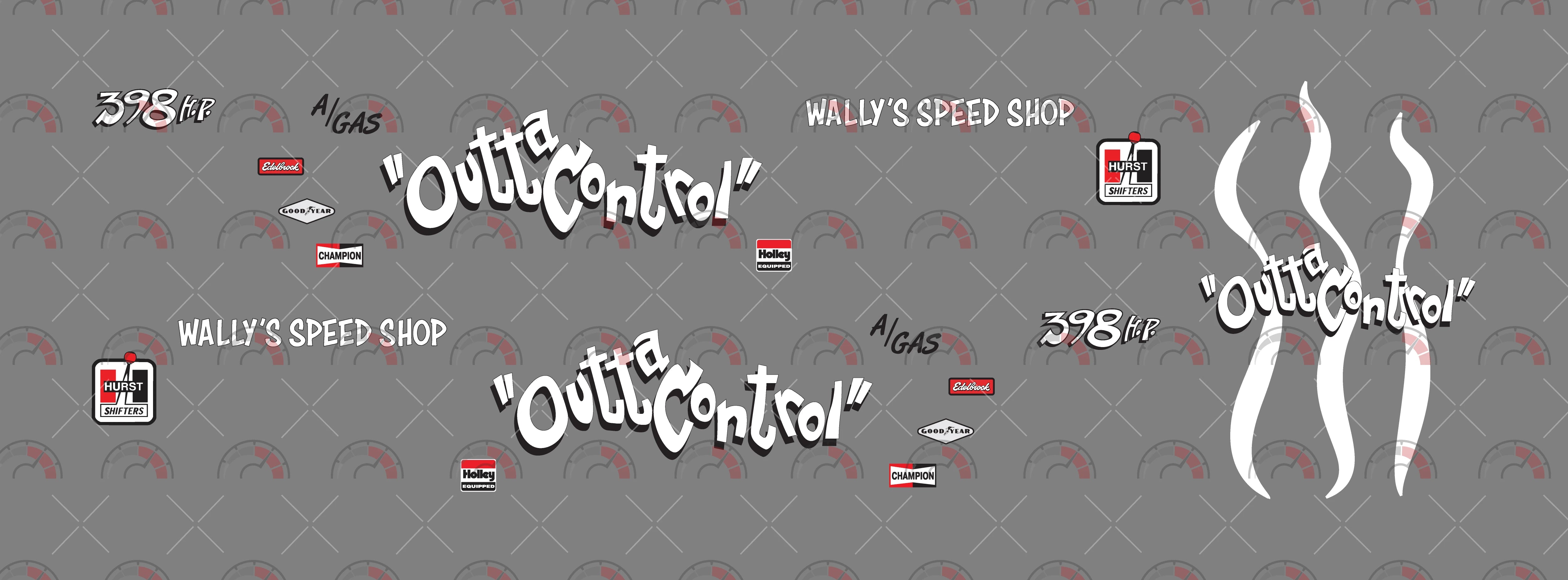 Outta Control Toy car Decals
