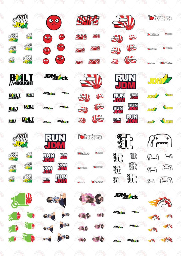 JDM Classic 01 B Toy Car Sticker