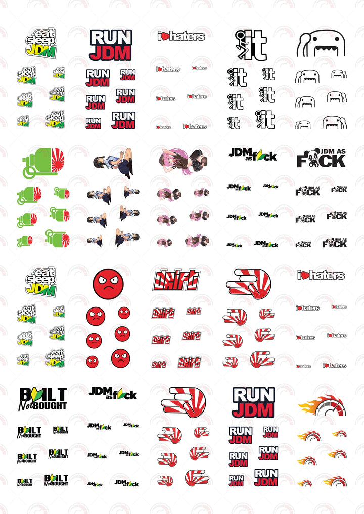 JDM Classic 01 D Toy Car Sticker