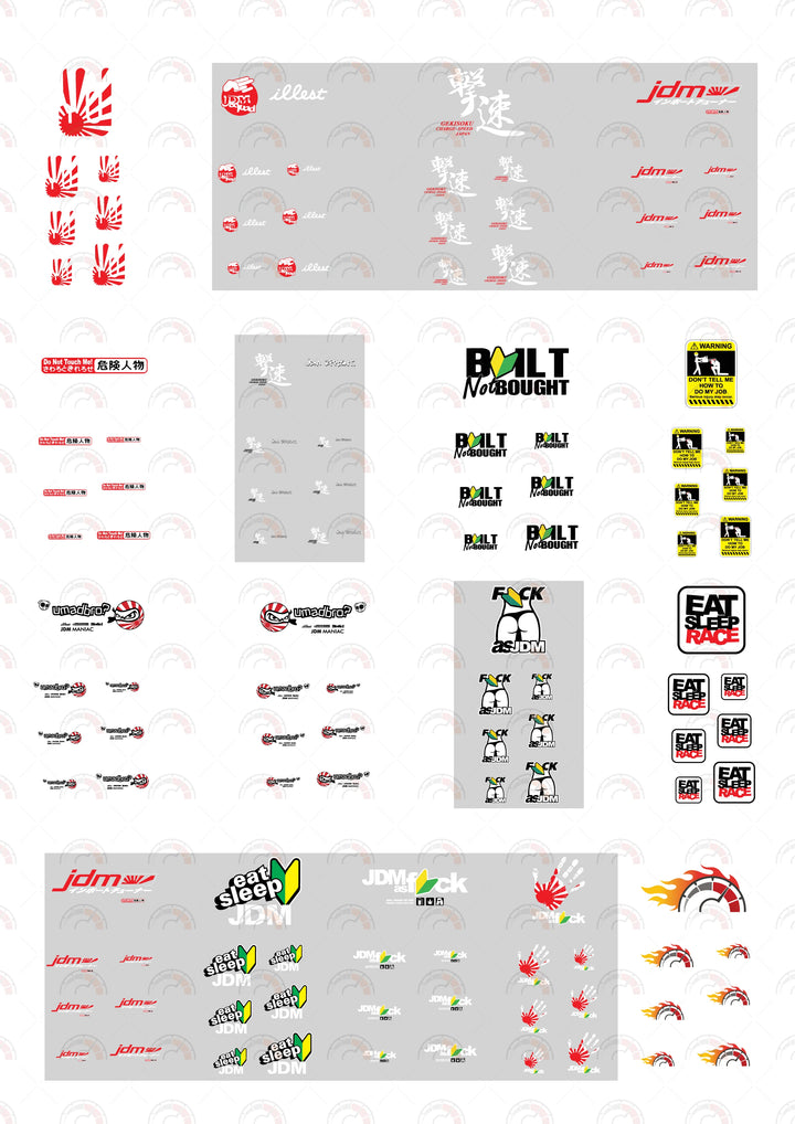 JDM Design Toy Car Sticker